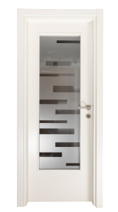 Farbana vrata M16 ral 9001 sa otvorom i staklom