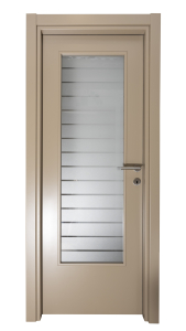 Farbana vrata M8 ral 1019 sa otvorom i staklom