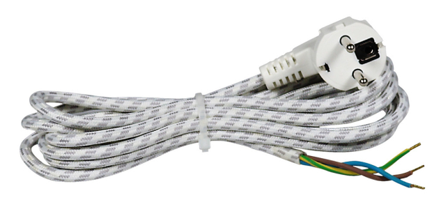Kabel priključni za peglu H03RT-H - 3x0.75L=3m - 1300W 6A
