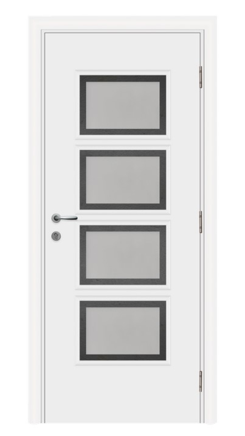 Farbana vrata Bela m17 sa staklom
