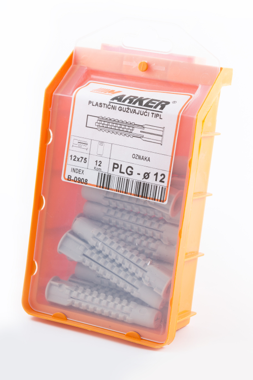 Blister sa plastičnim tiplovima / Gužvajući / B - PLG FI 12x75 / 12kom - V