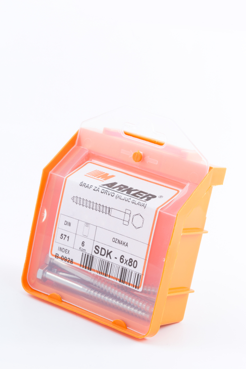 Blister vijaka za drvo / Ključ glava / B - SDK 6x80 / 6kom - M