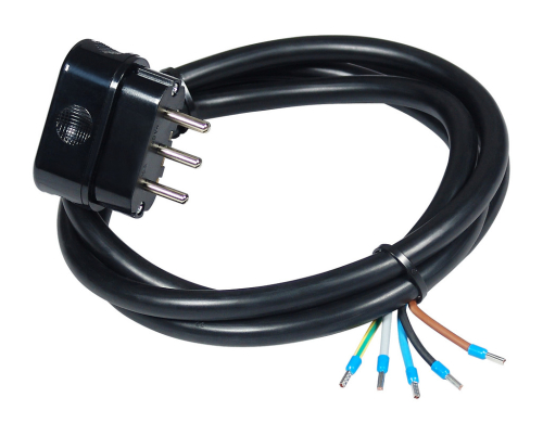 Kabel priključni trofazni H05RR-F - 5x2.5 - 2m / Crni