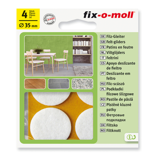 Podloške iz filca - 35mm / Bela