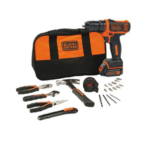 Black & Decker - Aku bušilica odvijač - 10.8V / + set ručnog alata + torba