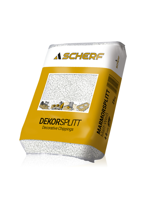 Scherf - Drobljeni mermer 4-8mm - 25kg / Mat-bela