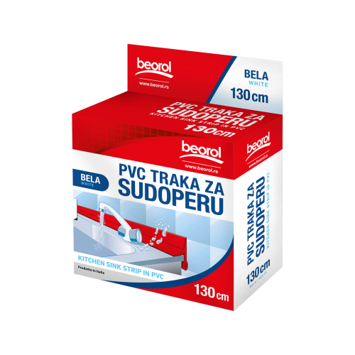 PVC traka za sudoperu - 130cm / Bela