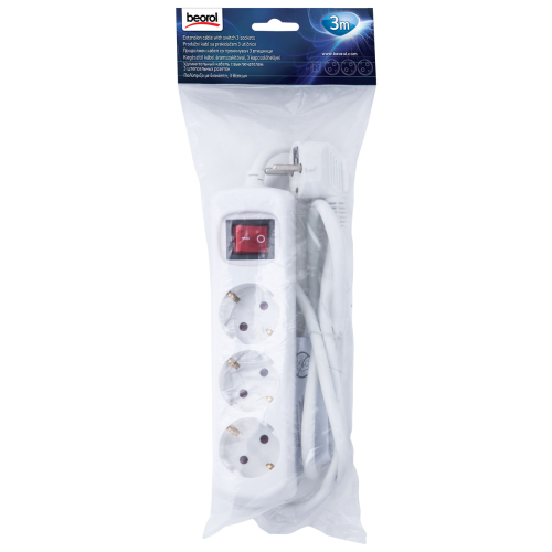Produžni kabel sa prekidačem / 3 utičnice - 3m