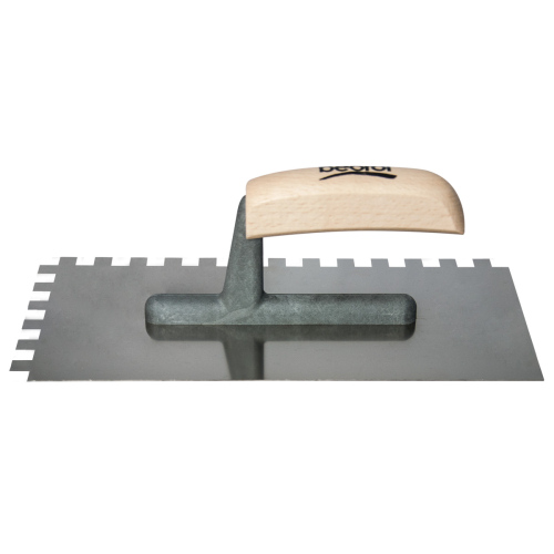 Gleterica Inox nazubljena - 10x10mm - Kratka osnova / Drvena drška