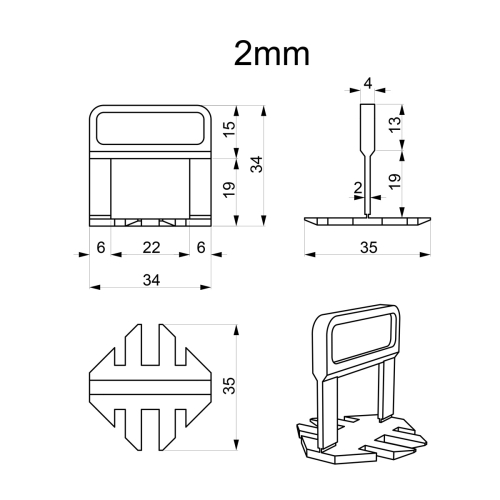 Nivelatori spone - 2mm