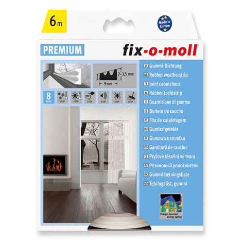 Gumi zaptivna traka E-Profil - 6m / Bela