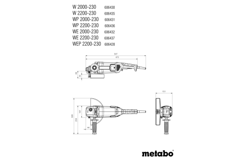 Metabo - Ugaona brusilica WE 2200-230  119553