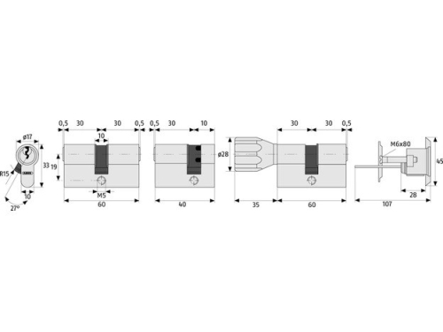 Cilindar običan ključ sa kuglom ABUS