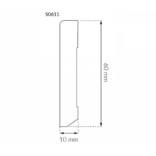 STIQ tvrda podna lajsna S611 6cm bela 2,2m